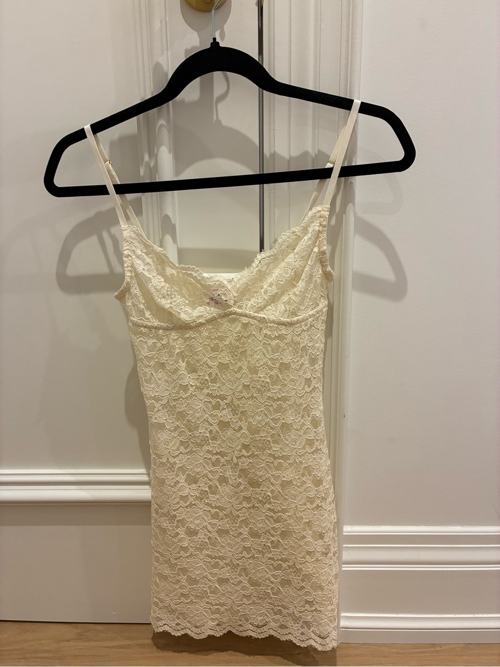 Edikted Cream Lace Slip Dress